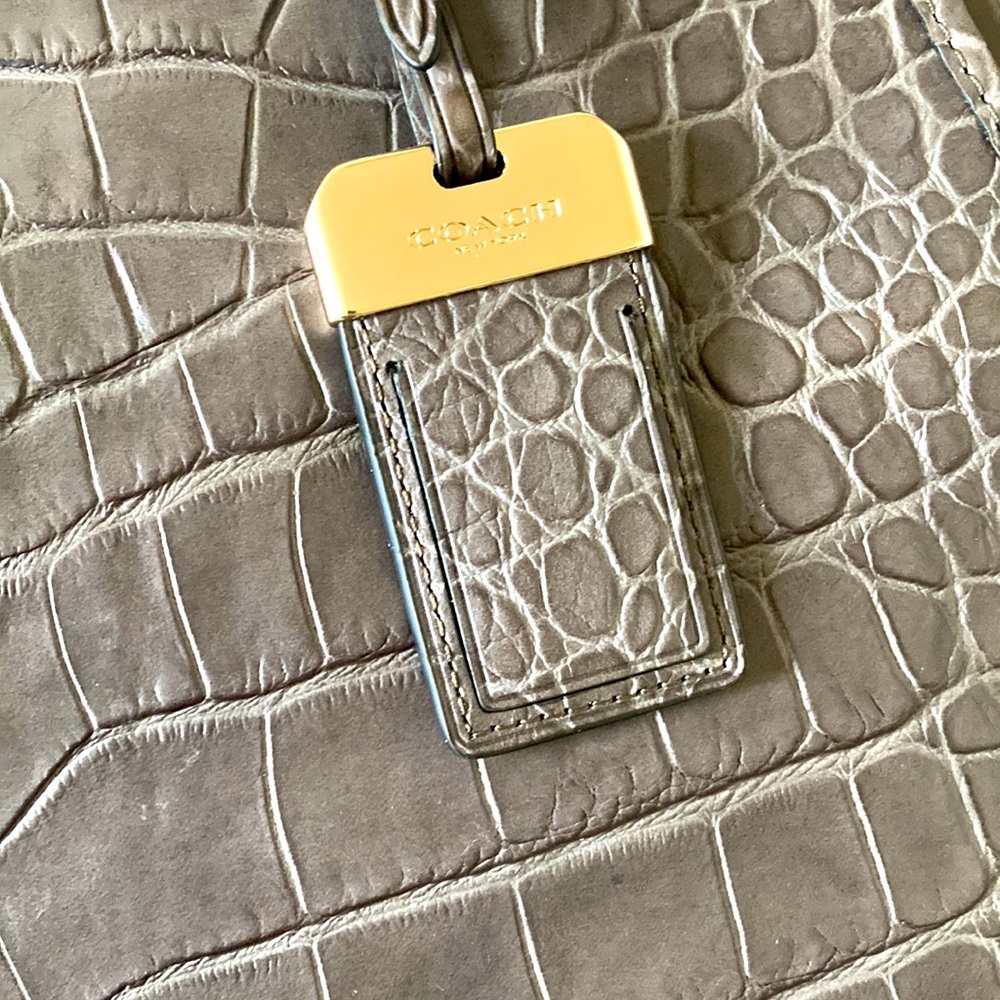 Coach GRAMERCY SATCHEL NWT Gray Croc-Embossed Handbag - Picture 11 of 16